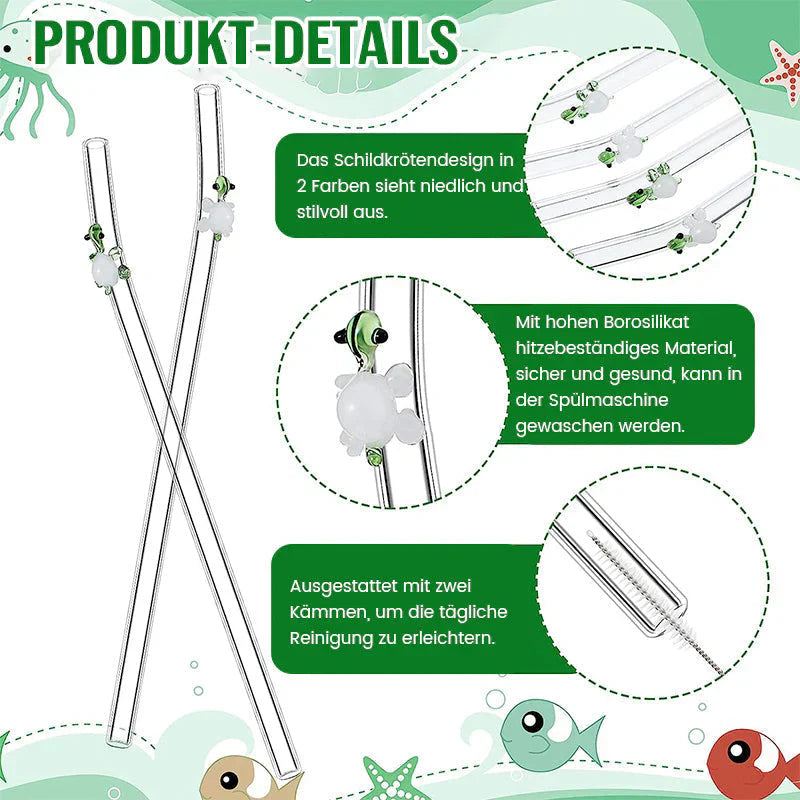 Reusable Glass Straws in a Set