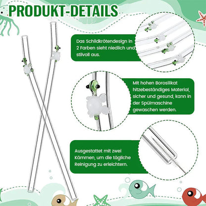 Reusable Glass Straws in a Set