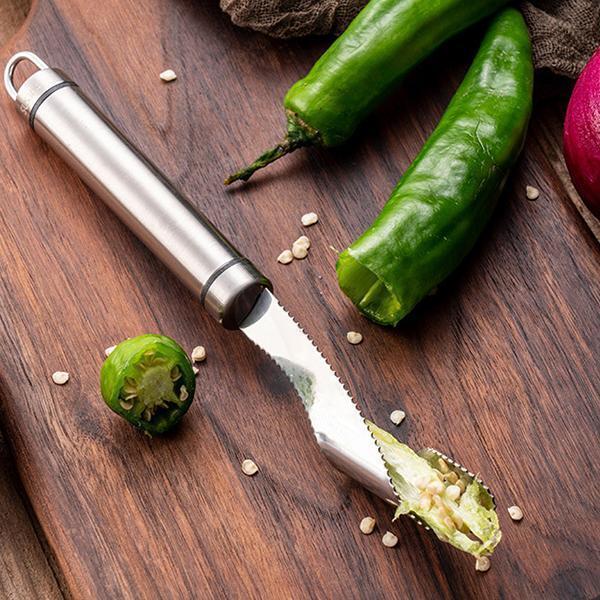 Sharp Stainless Steel Corer for Chillies & Peppers
