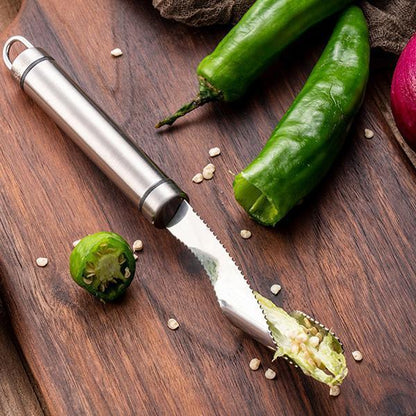Sharp Stainless Steel Corer for Chillies & Peppers