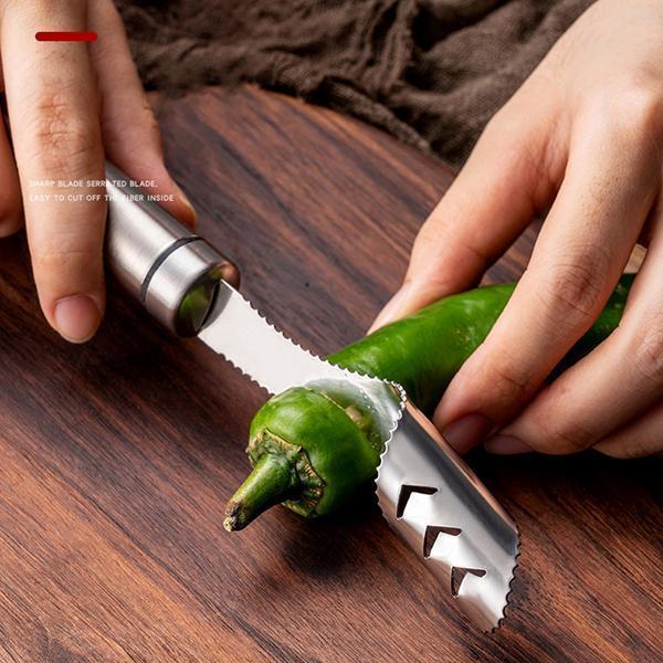 Sharp Stainless Steel Corer for Chillies & Peppers