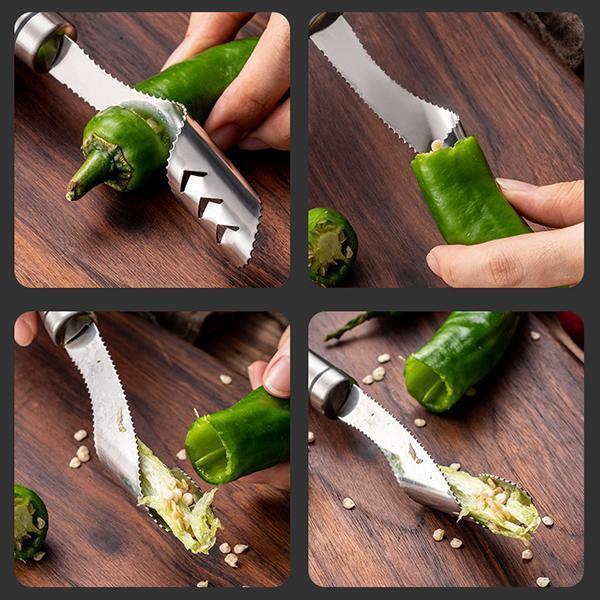 Sharp Stainless Steel Corer for Chillies & Peppers