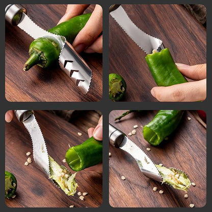 Sharp Stainless Steel Corer for Chillies & Peppers