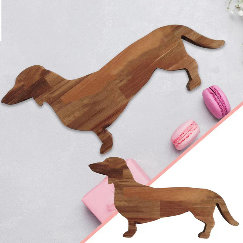 Wood Serving Platter in Dachshund Design