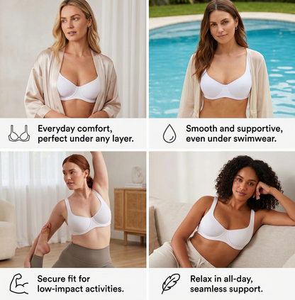 Seamless Strapless Underwire Bra – Unlined Support with Smooth Low-Cut Design