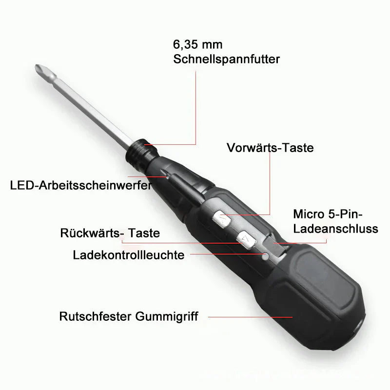 Electric Mini Screwdriver with Rechargeable Battery