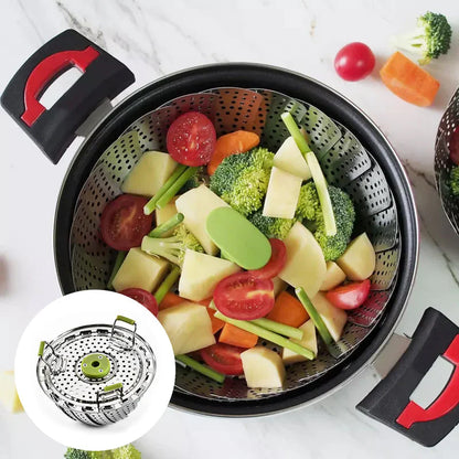 Space - Saving Stainless Steel Steamer Basket for Folding