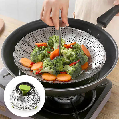 Space - Saving Stainless Steel Steamer Basket for Folding