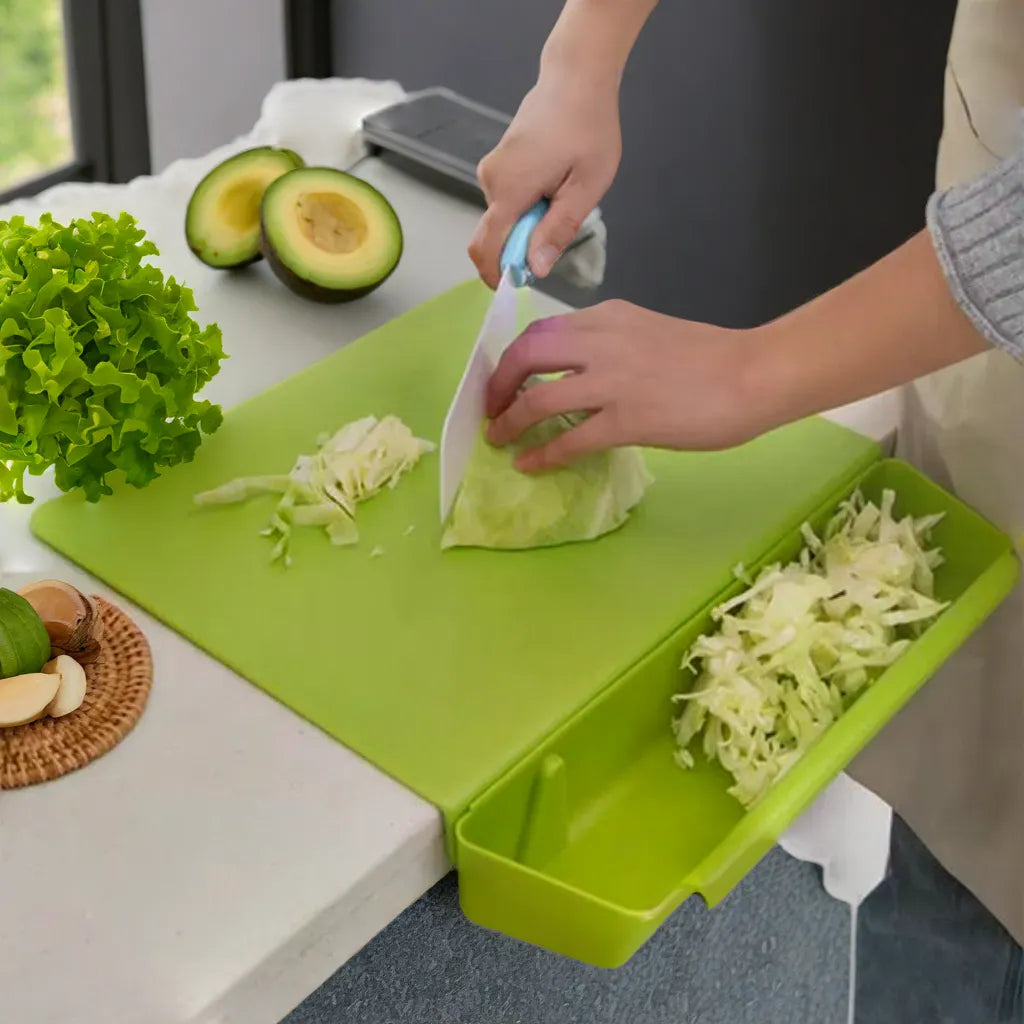 2 - In-1 Cutting Board with Collection Tray