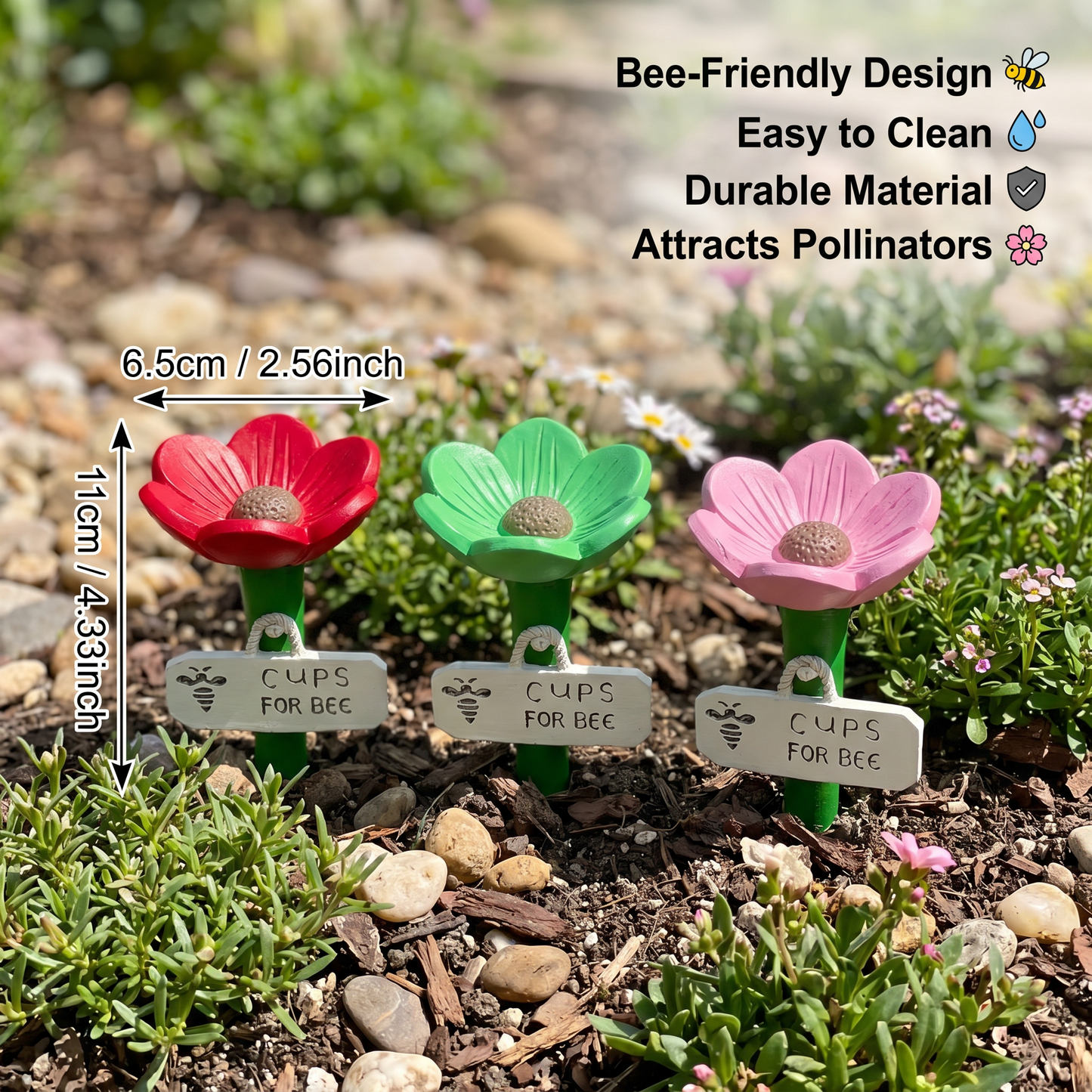 Flower-Shaped Bee Waterer – Colorful Water Dispensers for the Garden