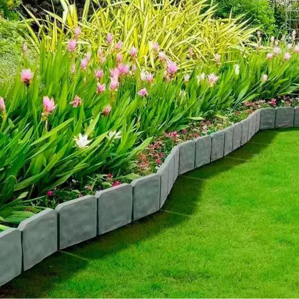 Decorative Lawn Edging in Stone Look (10 Pieces)