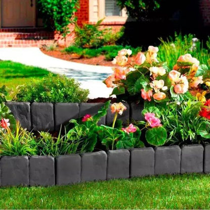 Decorative Lawn Edging in Stone Look (10 Pieces)