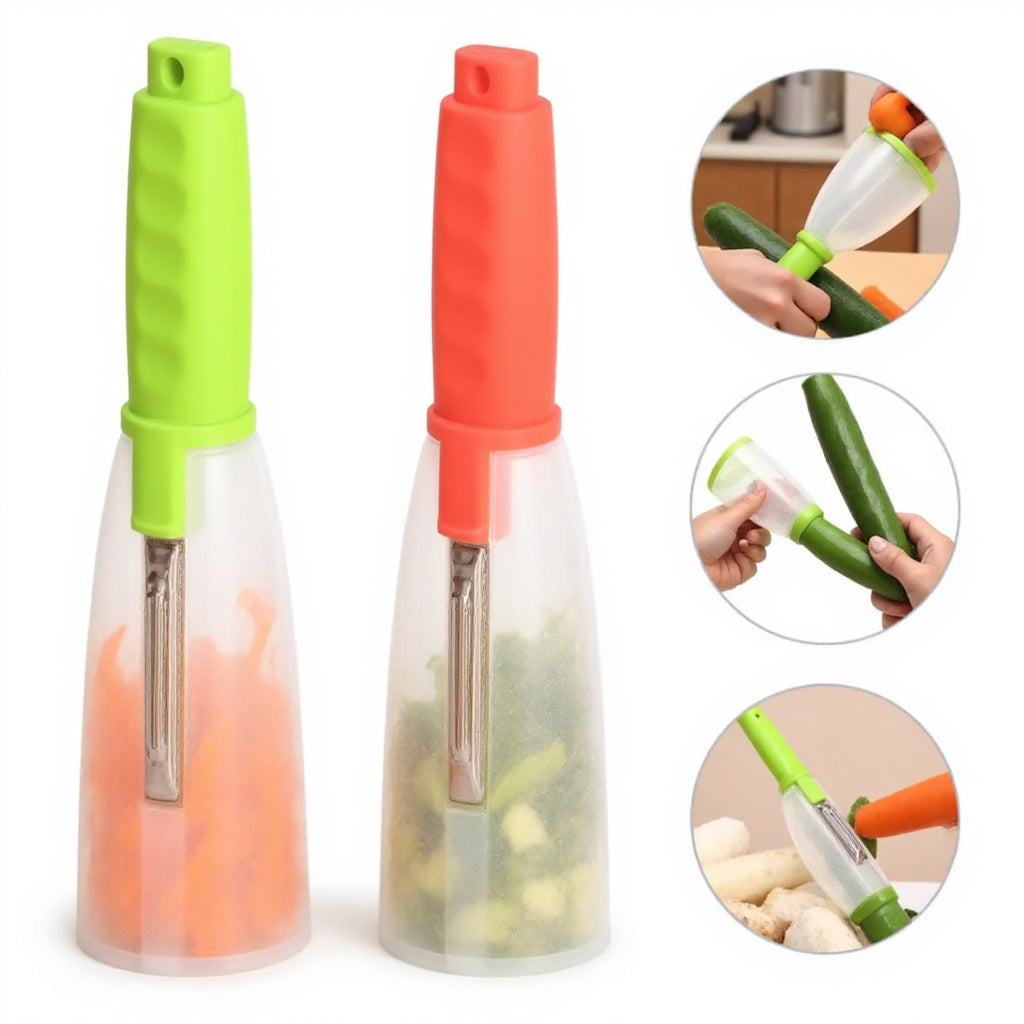 Practical Vegetable and Fruit Peeler with Collection Tray