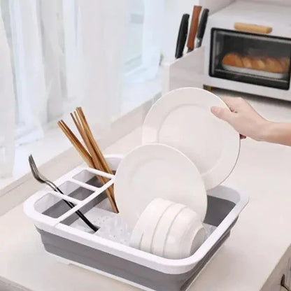 Space-saving folding rack for drying dishes